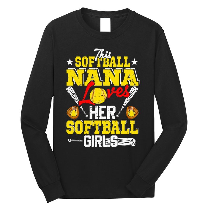 This Softball Nana Loves Her Softball Matching Family Long Sleeve Shirt