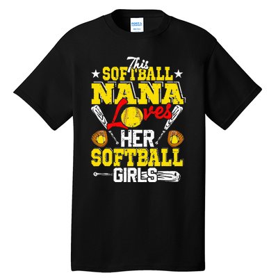 This Softball Nana Loves Her Softball Matching Family Tall T-Shirt