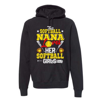 This Softball Nana Loves Her Softball Matching Family Premium Hoodie