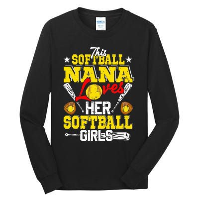 This Softball Nana Loves Her Softball Matching Family Tall Long Sleeve T-Shirt