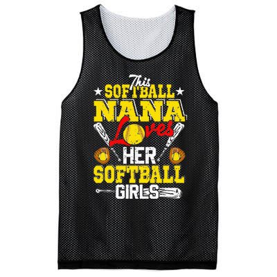 This Softball Nana Loves Her Softball Matching Family Mesh Reversible Basketball Jersey Tank