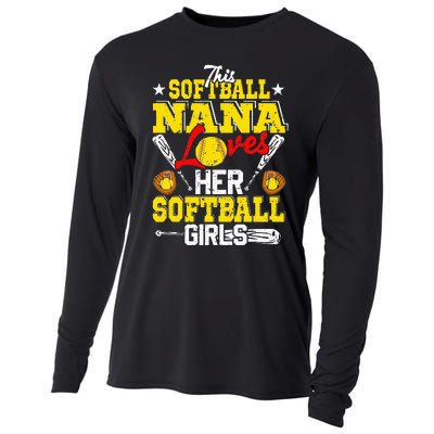 This Softball Nana Loves Her Softball Matching Family Cooling Performance Long Sleeve Crew