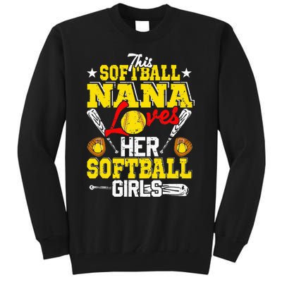 This Softball Nana Loves Her Softball Matching Family Tall Sweatshirt