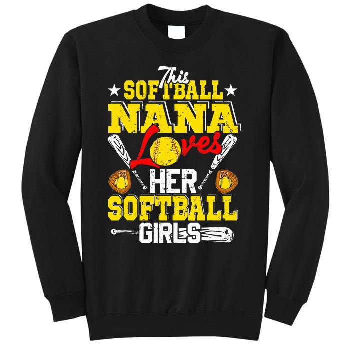 This Softball Nana Loves Her Softball Matching Family Tall Sweatshirt