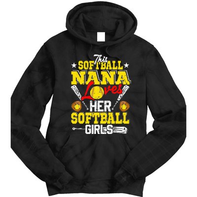 This Softball Nana Loves Her Softball Matching Family Tie Dye Hoodie