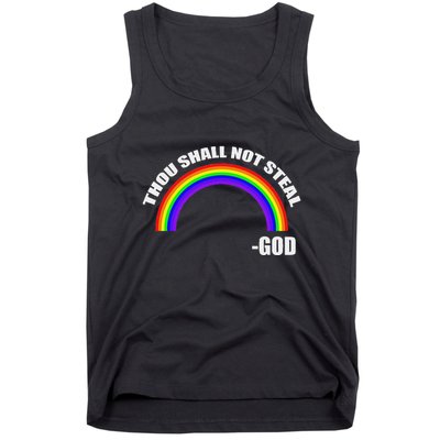 Thou Shall Not Steal GodS Rainbow Tank Top