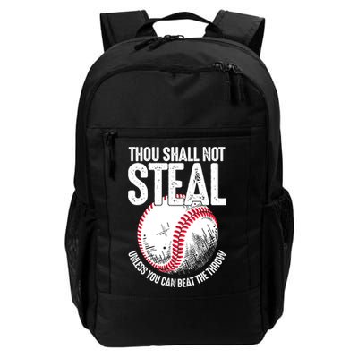 Thou Shall Not Steal Unless You Can Beat The Throw Baseball Backpack