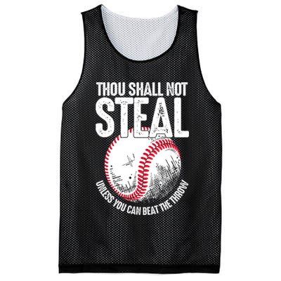 Thou Shall Not Steal Unless You Can Beat The Throw Baseball Mesh Reversible Basketball Jersey Tank