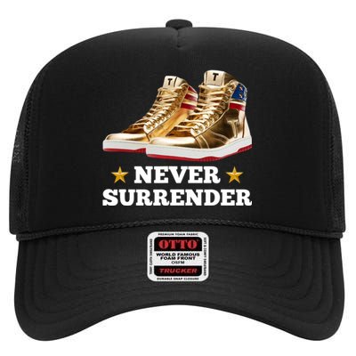 Trump Sneakers Never Surrender High Crown Mesh Back Trucker Hat