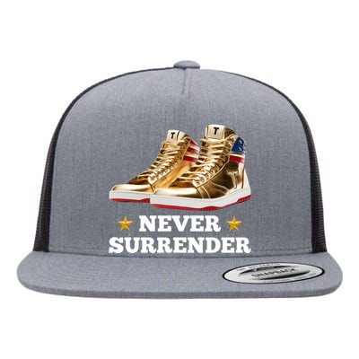 Trump Sneakers Never Surrender Flat Bill Trucker Hat