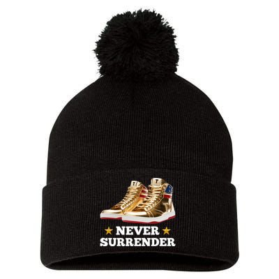 Trump Sneakers Never Surrender Pom Pom 12in Knit Beanie