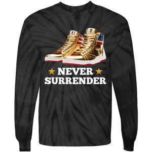 Trump Sneakers Never Surrender Tie-Dye Long Sleeve Shirt