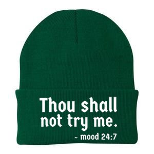 Thou Shall Not Try Me Women Cute Funny Knit Cap Winter Beanie