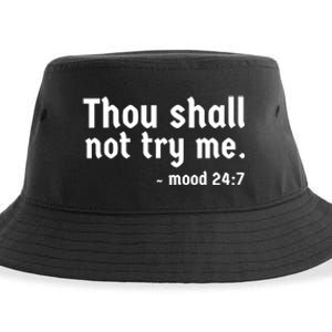 Thou Shall Not Try Me Women Cute Funny Sustainable Bucket Hat