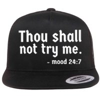 Thou Shall Not Try Me Women Cute Funny Flat Bill Trucker Hat