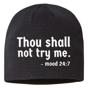 Thou Shall Not Try Me Women Cute Funny Sustainable Beanie