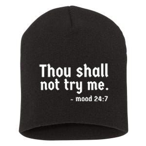 Thou Shall Not Try Me Women Cute Funny Short Acrylic Beanie