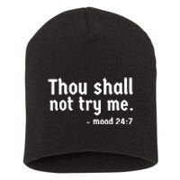 Thou Shall Not Try Me Women Cute Funny Short Acrylic Beanie