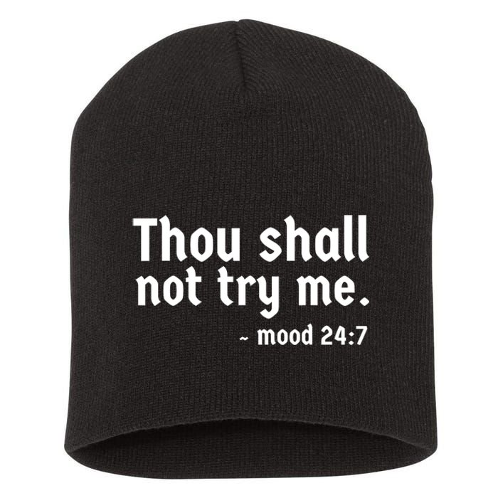 Thou Shall Not Try Me Women Cute Funny Short Acrylic Beanie