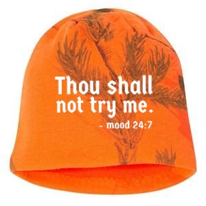 Thou Shall Not Try Me Women Cute Funny Kati - Camo Knit Beanie