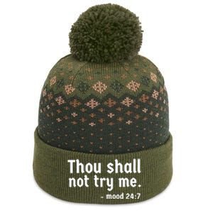 Thou Shall Not Try Me Women Cute Funny The Baniff Cuffed Pom Beanie