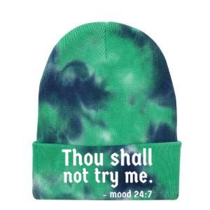 Thou Shall Not Try Me Women Cute Funny Tie Dye 12in Knit Beanie