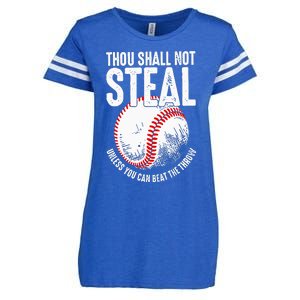 Thou Shall Not Steal Unless You Can Beat The Throw Baseball Enza Ladies Jersey Football T-Shirt