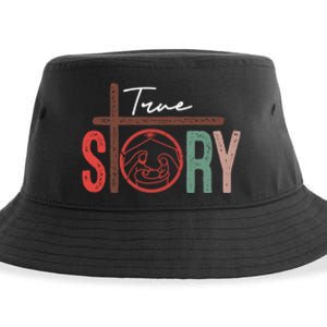 True Story Nativity Christmas Jesus Faith Based Christmas Sustainable Bucket Hat