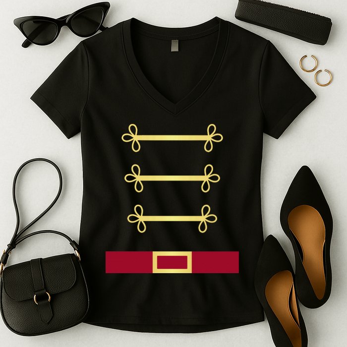 Toy Soldier Nutcracker Costume Uniform Women's V-Neck T-Shirt