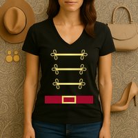 Toy Soldier Nutcracker Costume Uniform Women's V-Neck T-Shirt