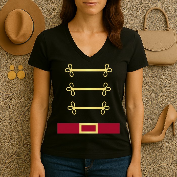 Toy Soldier Nutcracker Costume Uniform Women's V-Neck T-Shirt