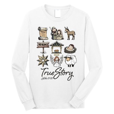 True Story Nativity Christmas Jesus Faith Based Christmas Long Sleeve Shirt