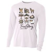 True Story Nativity Christmas Jesus Faith Based Christmas Cooling Performance Long Sleeve Crew