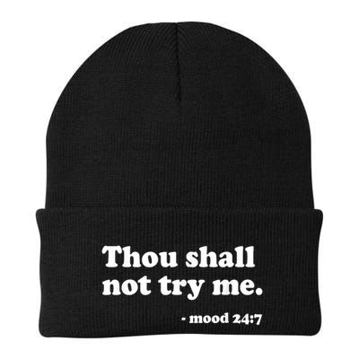 Thou Shall Not Try Me Quote Ironic Gift Knit Cap Winter Beanie