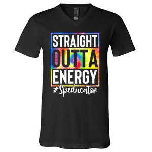 Teacher Straight Outta Energy Teacher Life V-Neck T-Shirt