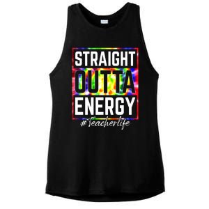 Teacher Straight Outta Energy Teacher Life Ladies PosiCharge Tri-Blend Wicking Tank