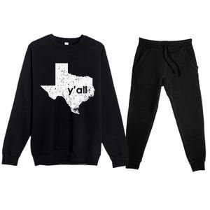 Texas State Of Texas YAll Tx State Funny Texas Premium Crewneck Sweatsuit Set