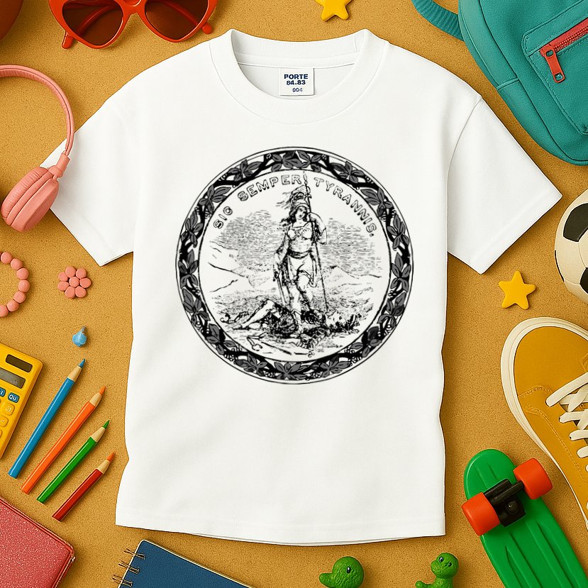 Trendy Seal Of Virginia Kids T-Shirt