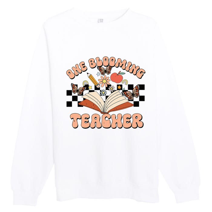 Teacher Spring One Blooming Teacher Flower Teacher's Day Premium Crewneck Sweatshirt