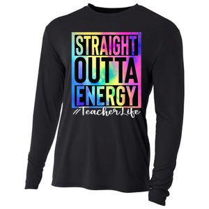 Teacher Straight Outta Energy Teacher Life Tie Dye Cooling Performance Long Sleeve Crew