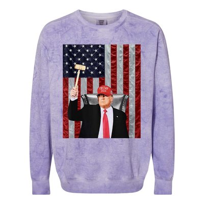 Trump Speaker Of The House Usa Flag Design 2024 President Colorblast Crewneck Sweatshirt