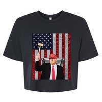 Trump Speaker Of The House Usa Flag Design 2024 President Bella+Canvas Jersey Crop Tee