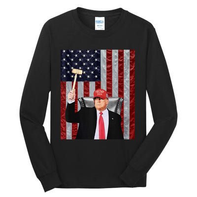 Trump Speaker Of The House Usa Flag Design 2024 President Tall Long Sleeve T-Shirt