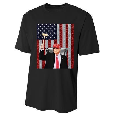 Trump Speaker Of The House Usa Flag Design 2024 President Performance Sprint T-Shirt