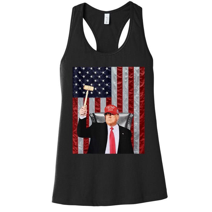 Trump Speaker Of The House Usa Flag Design 2024 President Women's Racerback Tank