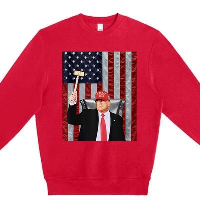 Trump Speaker Of The House Usa Flag Design 2024 President Premium Crewneck Sweatshirt