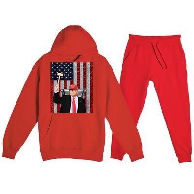 Trump Speaker Of The House Usa Flag Design 2024 President Premium Hooded Sweatsuit Set