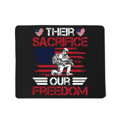 Their Sacrifice Our Freedom Memorial Day Graphic Mousepad