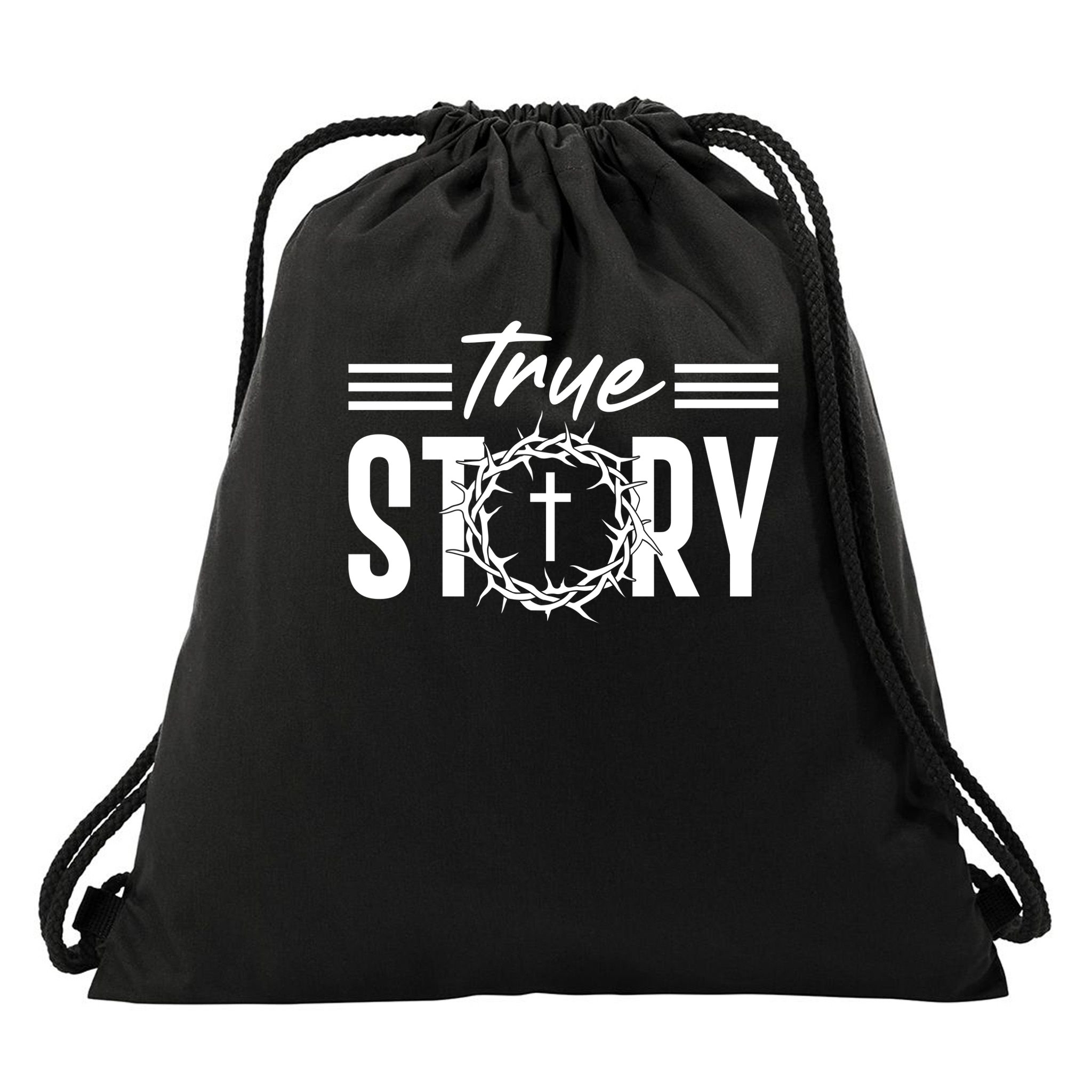 True Story of crucifixion and resurrection of Jesus Celebrating Easter Drawstring Bag