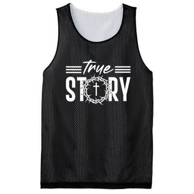 True Story of crucifixion and resurrection of Jesus Celebrating Easter Mesh Reversible Basketball Jersey Tank